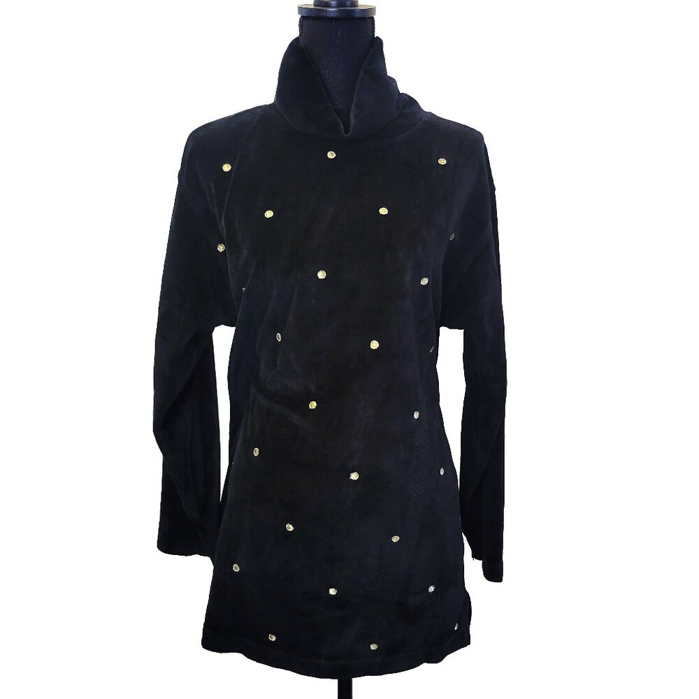 Vintage Velvet Oversized Cozy Sweater | Black and Gold